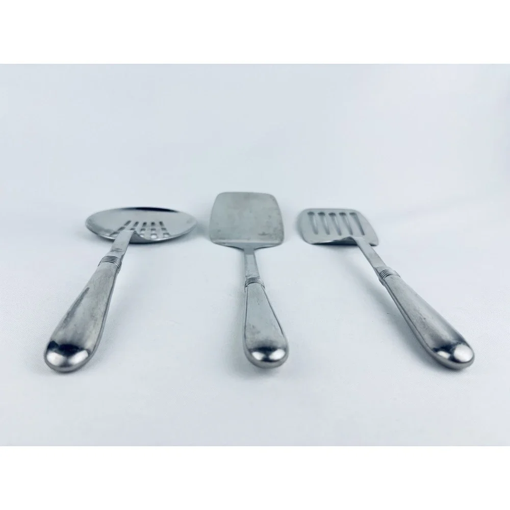 Oneida 18/8 Stainless Steel Paul Lot Of 3 Piece Serving Utensils Spatula Slotted